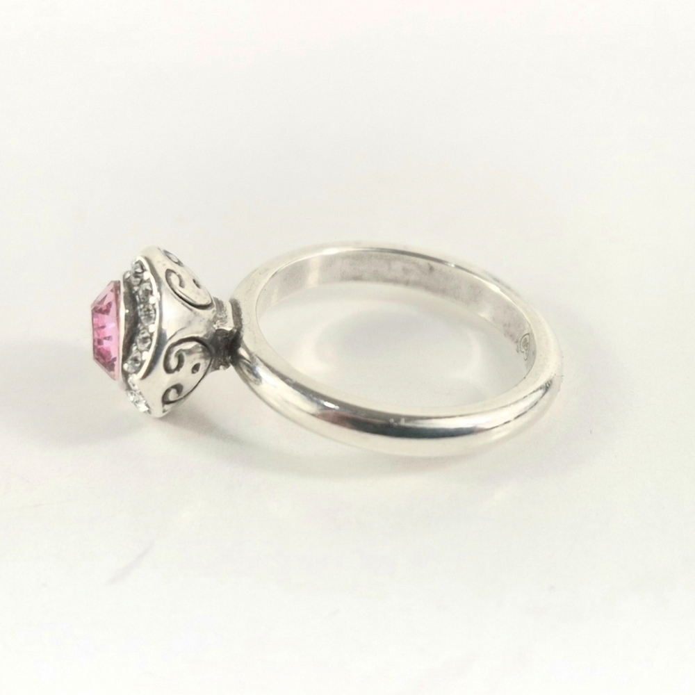 Sz 7.75 Brighton Romantica Collection Pink Crystal Ring - Picture 5 of 10